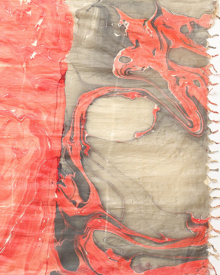 Abstract Katan Silk Tie Dyed Gray & Beige Suit (T+B+D)