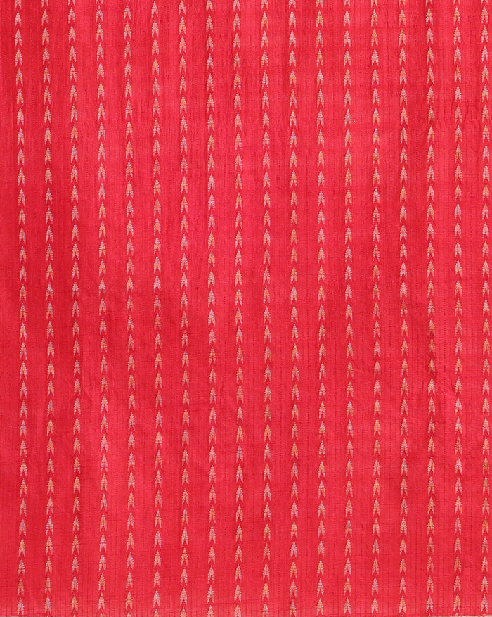 Abstract Katan Silk Tie Dyed Red & Blue Suit (T+B+D)