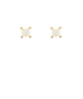 Accented CZ 6mm Pearl Studs