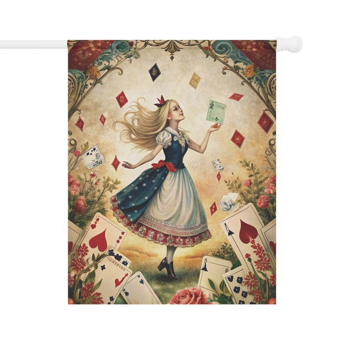 Alice in Wonderland Style Garden Flag & Porch Banner Fairy Tale Yard Art