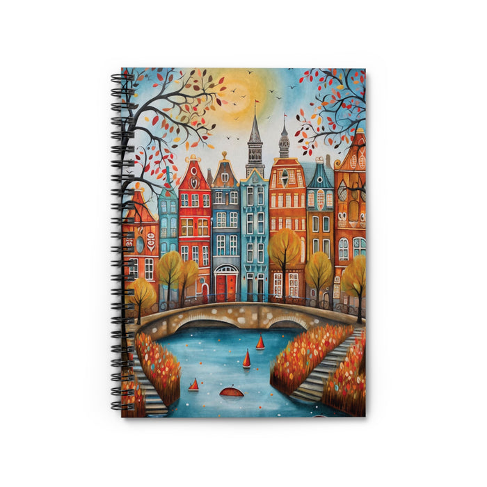 Amsterdam Canal Houses Spiral Notebook – 6" x 8" Ruled Travel Journal
