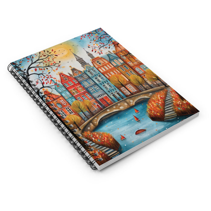 Amsterdam Canal Houses Spiral Notebook – 6" x 8" Ruled Travel Journal