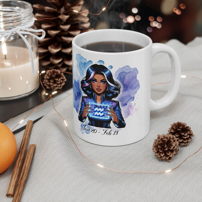 Aquarius Zodiac Mug Astrology Coffee Cup Jan Feb Birthday Horoscope Gift