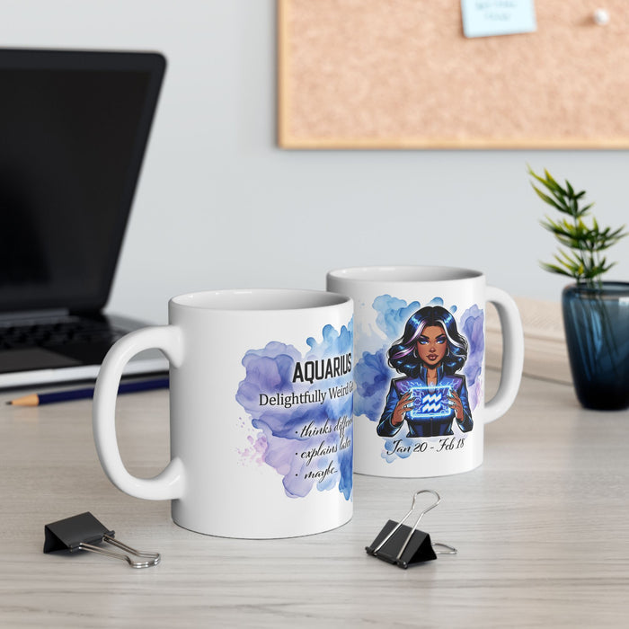 Aquarius Zodiac Mug Astrology Coffee Cup Jan Feb Birthday Horoscope Gift