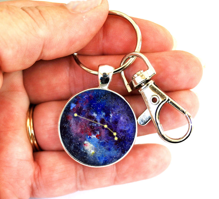 Aries Zodiac Sign Women's Purse Charm Keychain Handmade Keyrings for Women