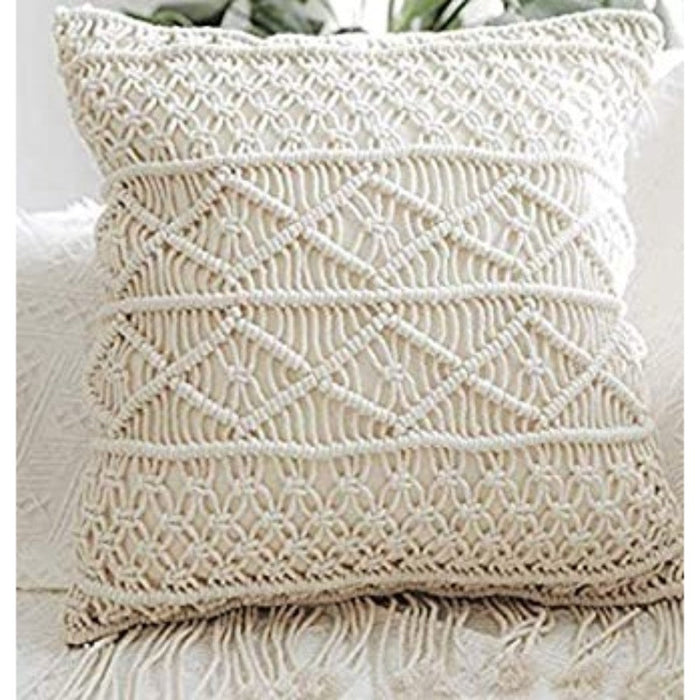Macrame Cushion Cover 
Size : 16X16-Indiehaat