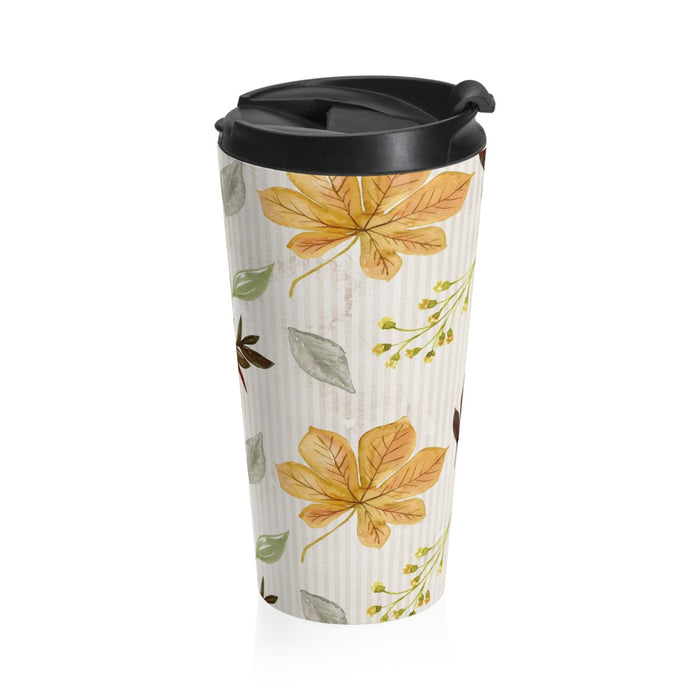 Autumn Fall Leaves Stainless Steel Travel Mug, Fall Decor Coffee Mug
