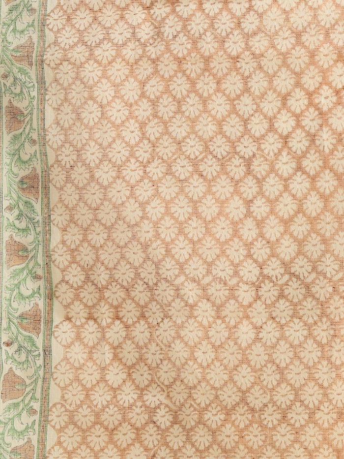 Indiehaat | Pure Kota Doria Blockprint Suit Brown