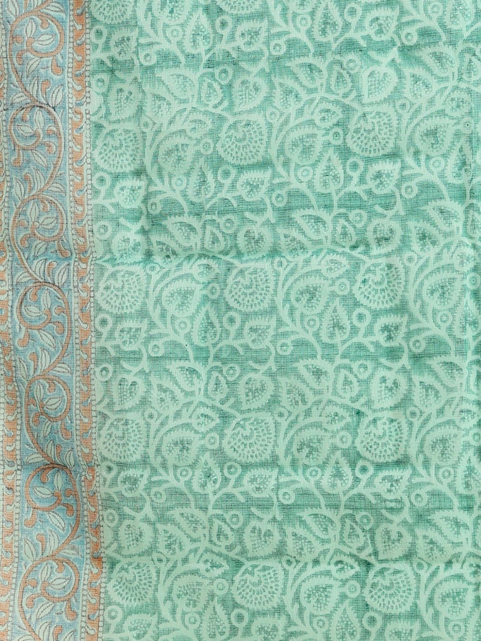 Indiehaat | Pure Kota Doria Blockprint Suit Green