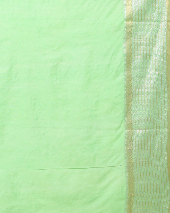 Indiehaat | Kota Silk Banarasi Border Hand Dyed Saree Blue