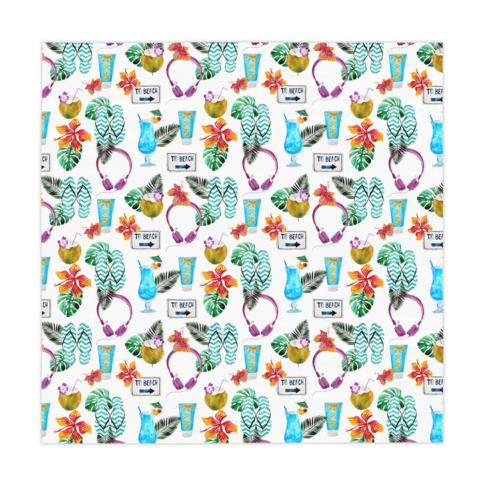 Beach House Tropical Drinks Flowers Tropical  Tablecloth  Décor