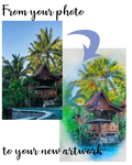 Beach Life Watercolor Style Art Canvas Gallery Wraps