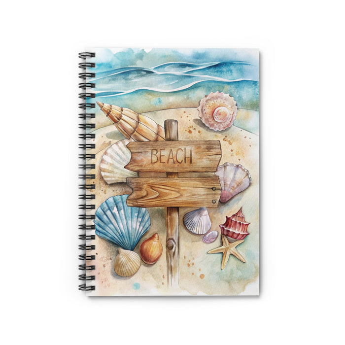 Beach Seashell Spiral Notebook Journal Watercolor Coastal Ocean Writing Diary