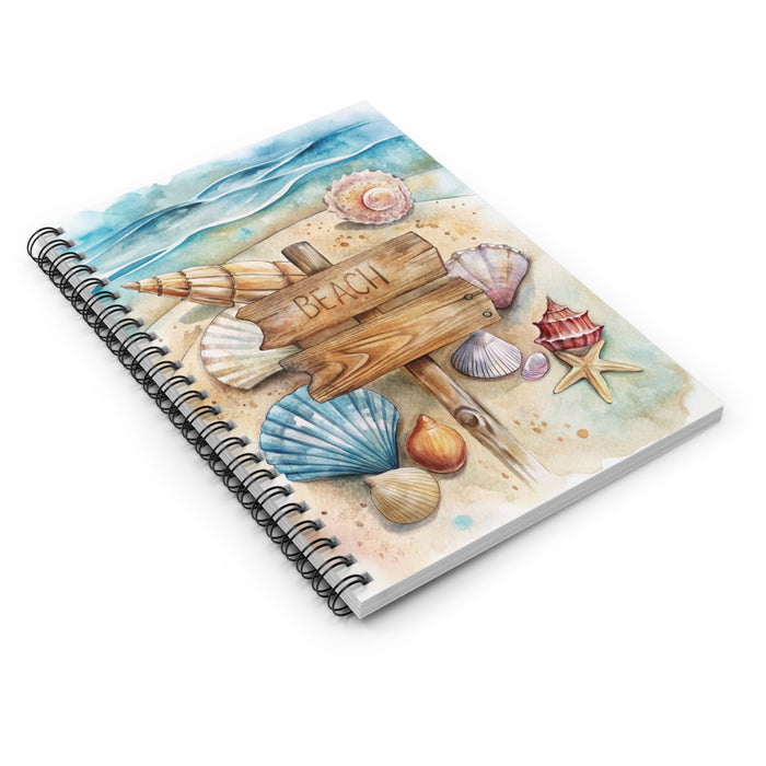 Beach Seashell Spiral Notebook Journal Watercolor Coastal Ocean Writing Diary