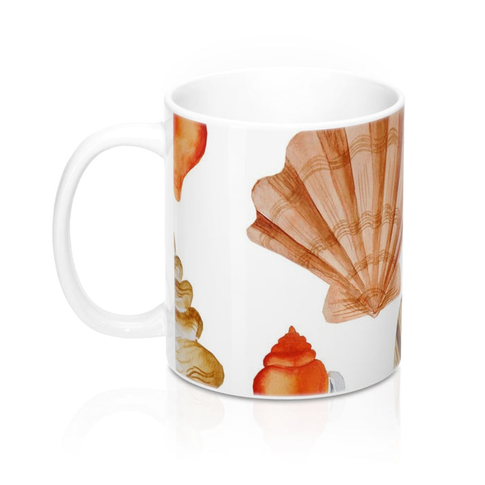 Beach Seashells Coffee Mug 11oz, Tropical Decor