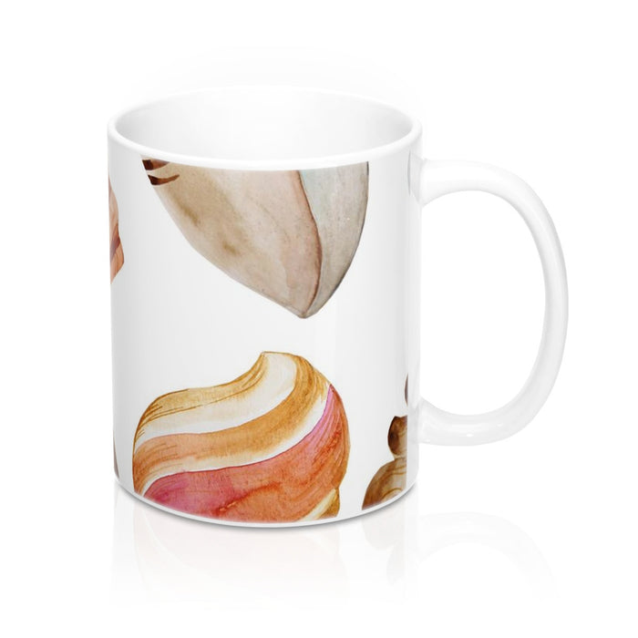 Beach Seashells Coffee Mug 11oz, Tropical Decor