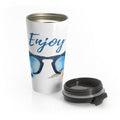 Beach Theme Sunglasses Stainless Steel Travel Mug 15 oz