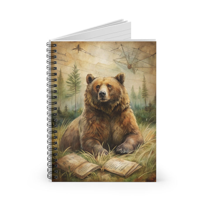 Bear Reader Spiral Notebook – 6" x 8" Wildlife Ruled Journal