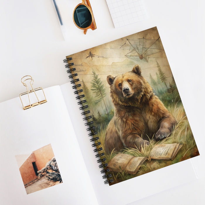 Bear Reader Spiral Notebook – 6" x 8" Wildlife Ruled Journal