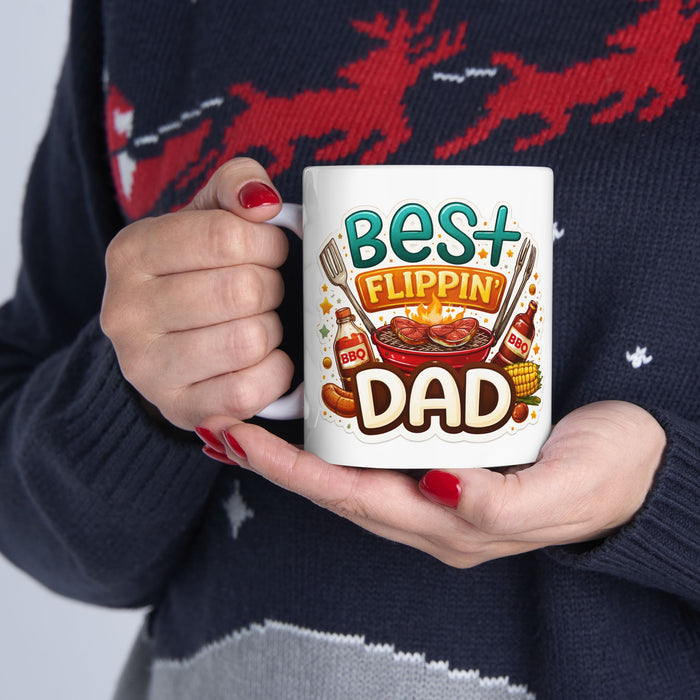 Best Flippin’ Dad Mug  Funny BBQ Grill Master Gift  Father’s Day Coffee Cup