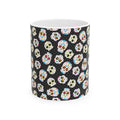 Black Sugar Skull Day of the Dead White Ceramic Mug