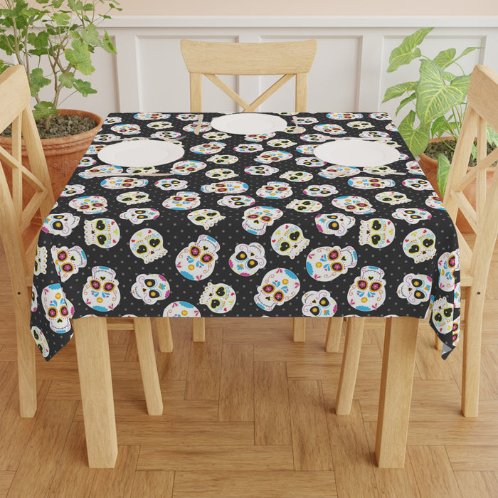 Black Sugarskull Tablecloth Décor Day of the Dead Party Table Covering