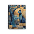 Blue Cat Art Spiral Notebook – 6" x 8" Ruled Journal for Cat Lovers