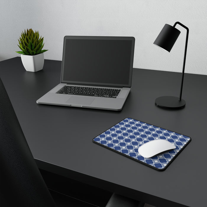 Blue Geometric Pattern Non-Slip Mouse Pads Home Office Décor