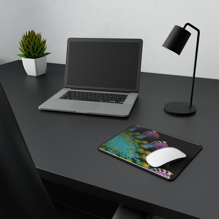Blue Purple Fractal Art Non-Slip Mouse Pads Home Office Décor