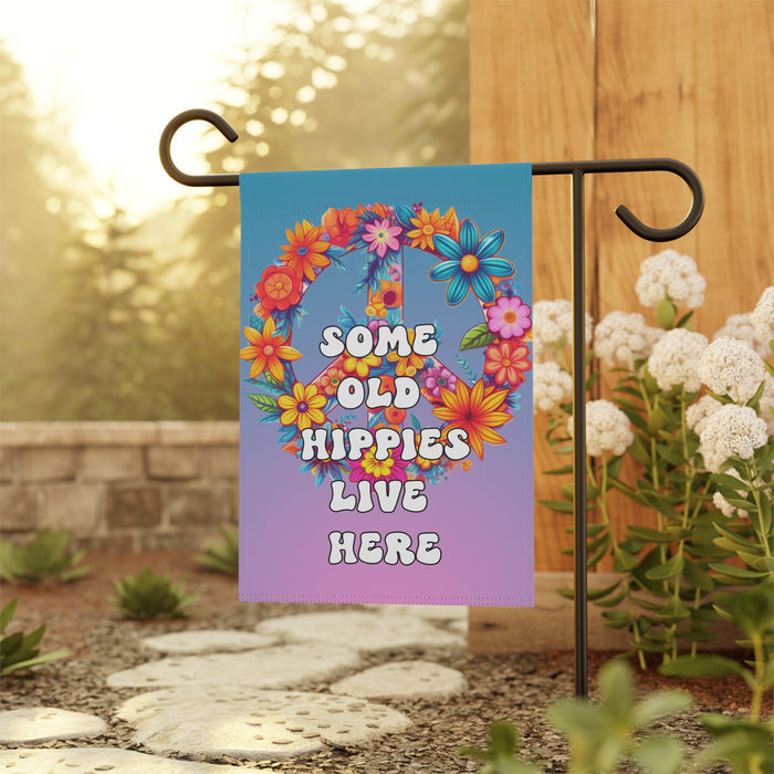 Bohemian Garden Flag Banner Peace Sign Hippie Yard Decor Boho Outdoor Flowers