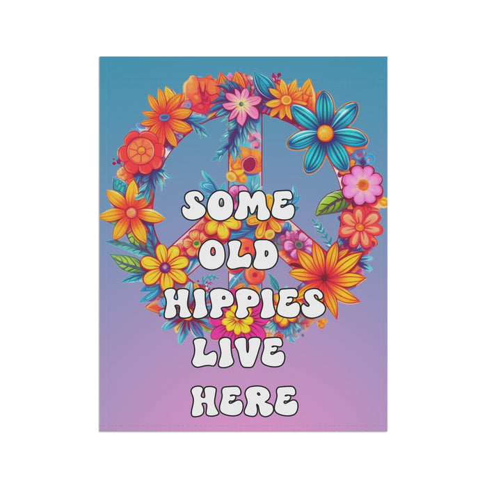 Bohemian Garden Flag Banner Peace Sign Hippie Yard Decor Boho Outdoor Flowers