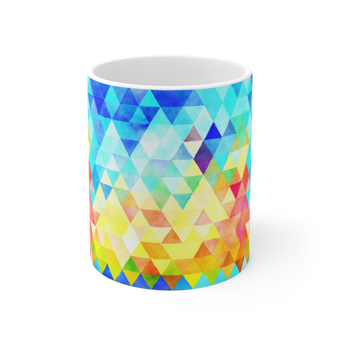 Bold Colorful Geometric Design Coffee Mug 2-Sizes 11oz/15oz Dishwasher Microwave Safe