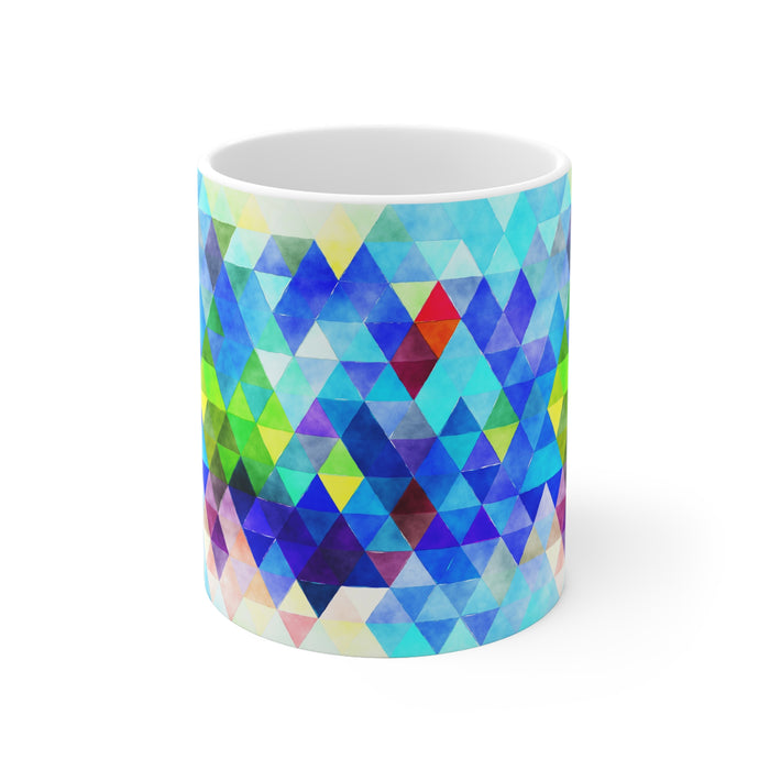 Bold Colorful Geometric Design Coffee Mug 2-Sizes 11oz/15oz Dishwasher Microwave Safe