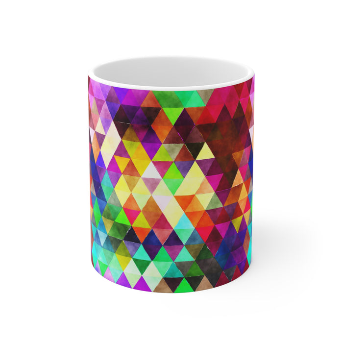 Bold Colorful Geometric Design Coffee Mug 2-Sizes 11oz/15oz Dishwasher Microwave Safe