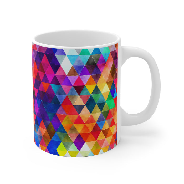Bold Colorful Geometric Design Coffee Mug 2-Sizes 11oz/15oz Dishwasher Microwave Safe