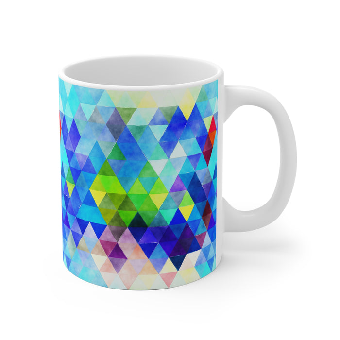 Bold Colorful Geometric Design Coffee Mug 2-Sizes 11oz/15oz Dishwasher Microwave Safe