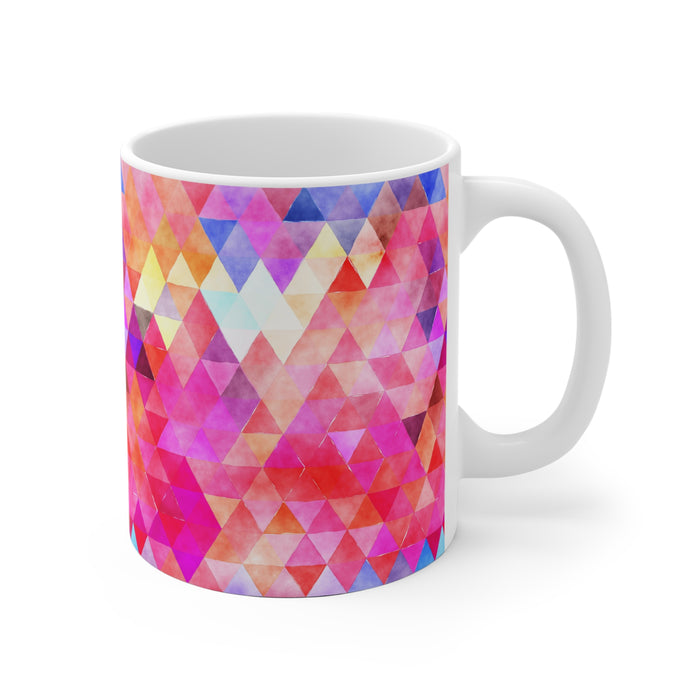 Bold Colorful Geometric Design Coffee Mug 2-Sizes 11oz/15oz Dishwasher Microwave Safe