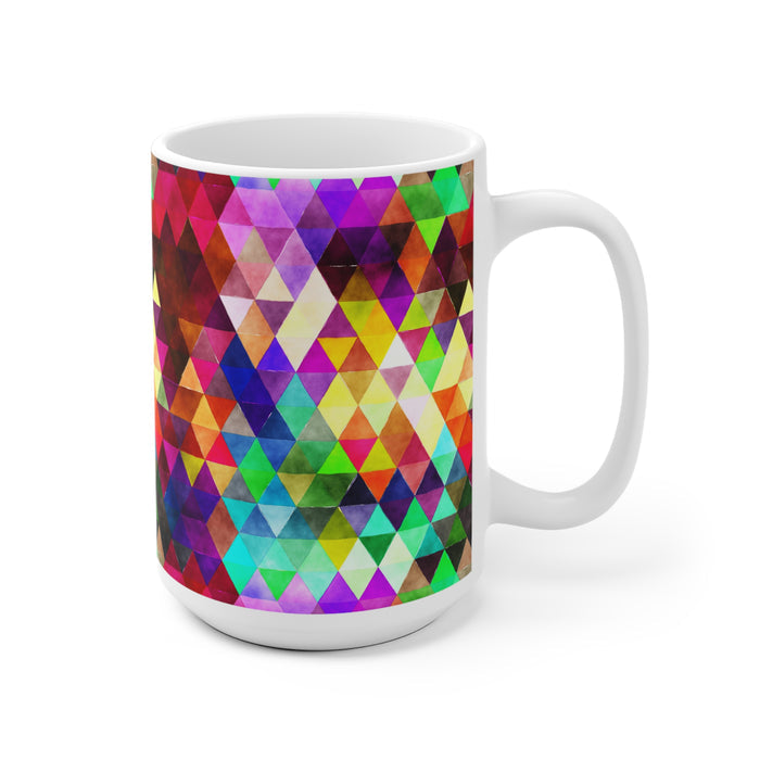 Bold Colorful Geometric Design Coffee Mug 2-Sizes 11oz/15oz Dishwasher Microwave Safe