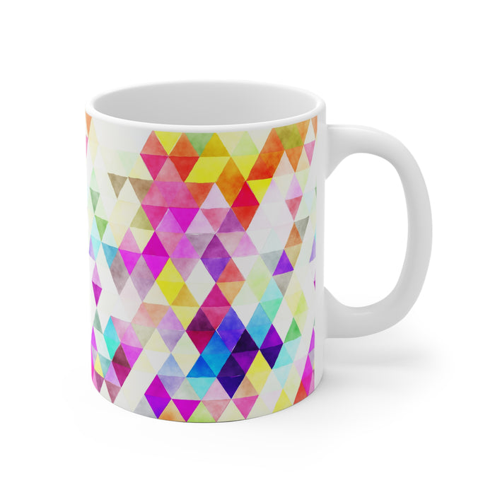 Bold Colorful Geometric Design Coffee Mug 2-Sizes 11oz/15oz Dishwasher Microwave Safe