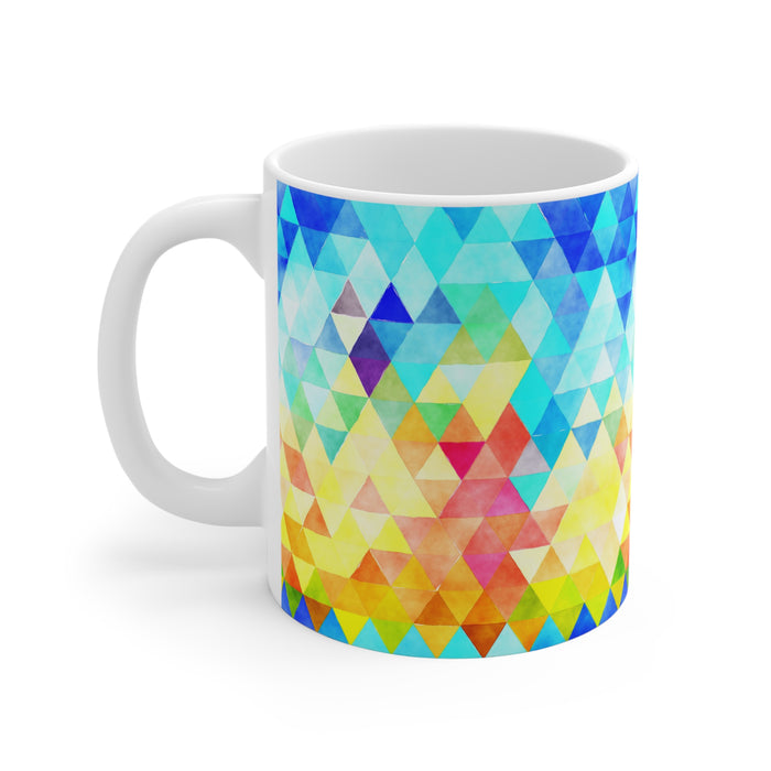 Bold Colorful Geometric Design Coffee Mug 2-Sizes 11oz/15oz Dishwasher Microwave Safe