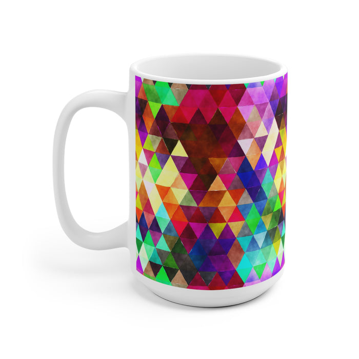 Bold Colorful Geometric Design Coffee Mug 2-Sizes 11oz/15oz Dishwasher Microwave Safe