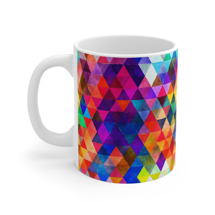 Bold Colorful Geometric Design Coffee Mug 2-Sizes 11oz/15oz Dishwasher Microwave Safe