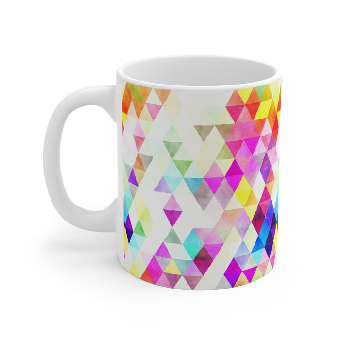Bold Colorful Geometric Design Coffee Mug 2-Sizes 11oz/15oz Dishwasher Microwave Safe