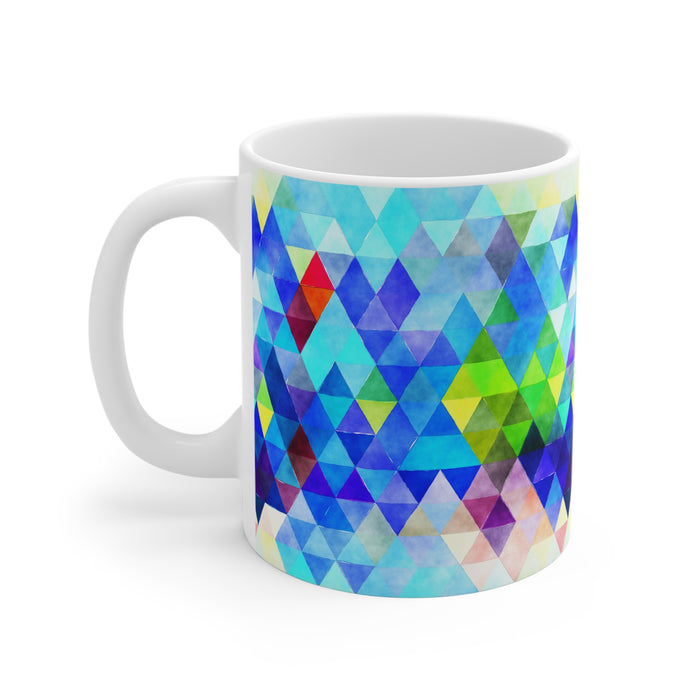 Bold Colorful Geometric Design Coffee Mug 2-Sizes 11oz/15oz Dishwasher Microwave Safe