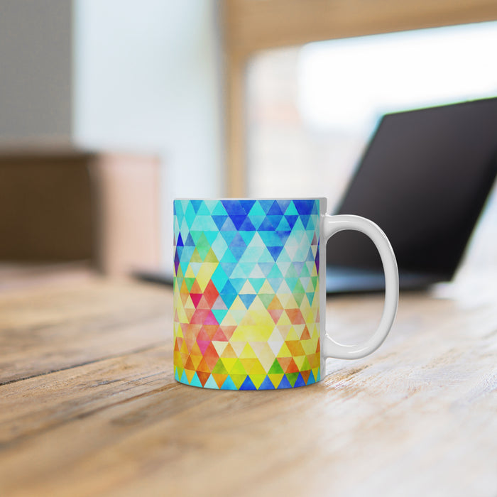 Bold Colorful Geometric Design Coffee Mug 2-Sizes 11oz/15oz Dishwasher Microwave Safe