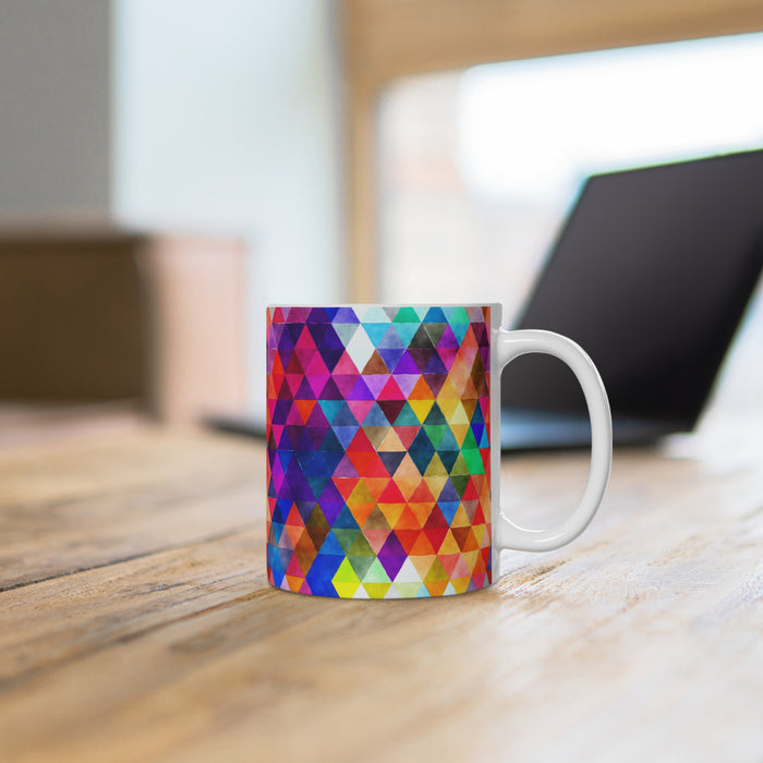 Bold Colorful Geometric Design Coffee Mug 2-Sizes 11oz/15oz Dishwasher Microwave Safe