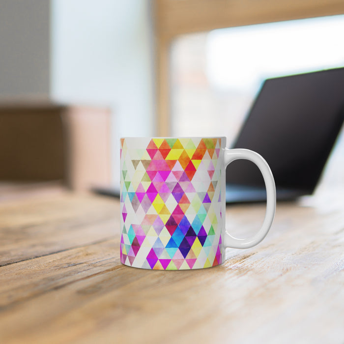 Bold Colorful Geometric Design Coffee Mug 2-Sizes 11oz/15oz Dishwasher Microwave Safe