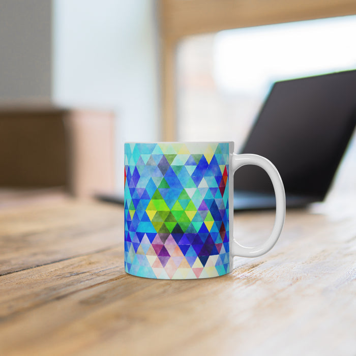 Bold Colorful Geometric Design Coffee Mug 2-Sizes 11oz/15oz Dishwasher Microwave Safe