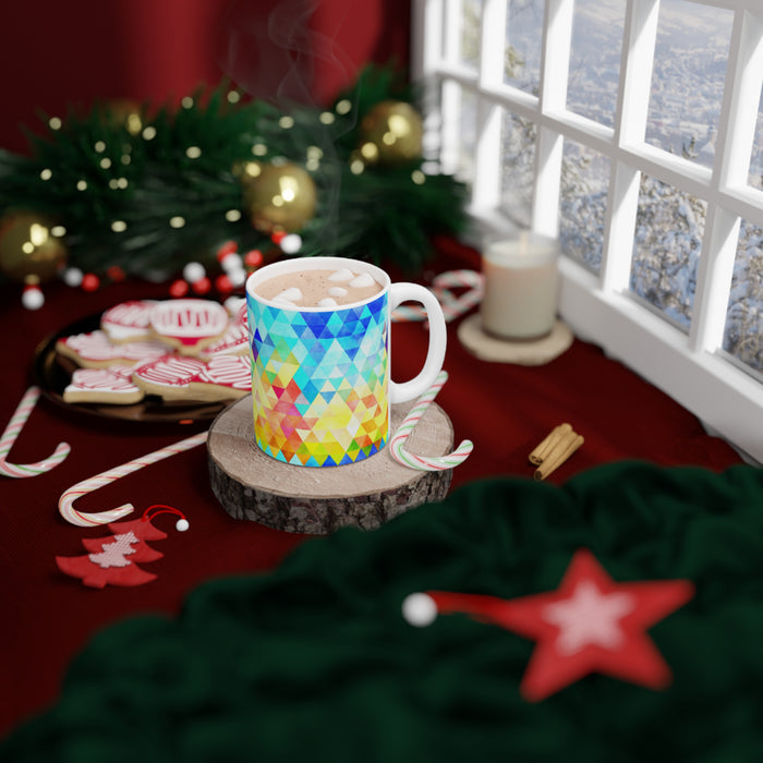 Bold Colorful Geometric Design Coffee Mug 2-Sizes 11oz/15oz Dishwasher Microwave Safe