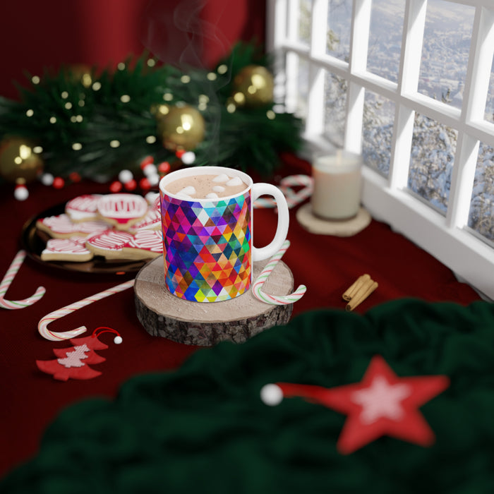 Bold Colorful Geometric Design Coffee Mug 2-Sizes 11oz/15oz Dishwasher Microwave Safe